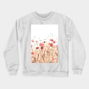 Watercolor poppies field Crewneck Sweatshirt